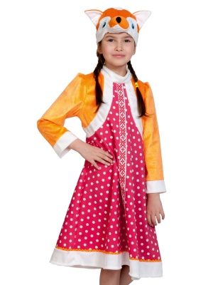 Лиса Патрикеевна (маска-шапочка, платье (сарафан с шубкой)) арт. 8006
