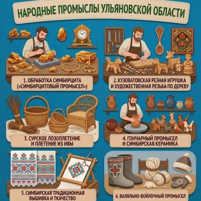 Панно из фетра "Народные промыслы Ульяновской области"