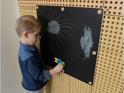 STEM Двухсторонняя панель: Магнитная меловая и деревянная