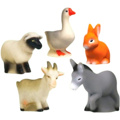 Животные фермы. Набор из 5 игрушек. ПВХ.