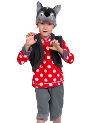 Волк Зубами щелк (маска-шапочка, рубаха, жилет, бриджи) арт. 8001