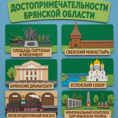 Панно из фетра "Достопримечательности Брянской области"