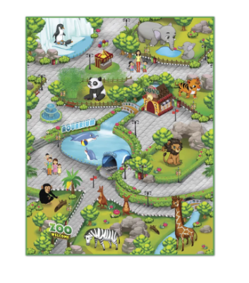 Игровой коврик "Зоопарк 3D" 90*120 см