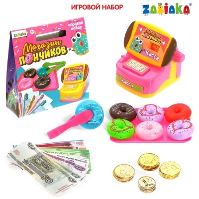 Игровой набор «Магазин пончиков», касса с деньгами