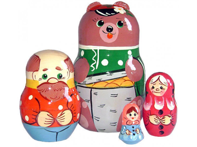 Матрешка "Маша и Медведь" 4 перс.