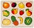 Развивающая доска "Часть и целое. Фрукты" с разрезными вкладышами внутри(дерево)