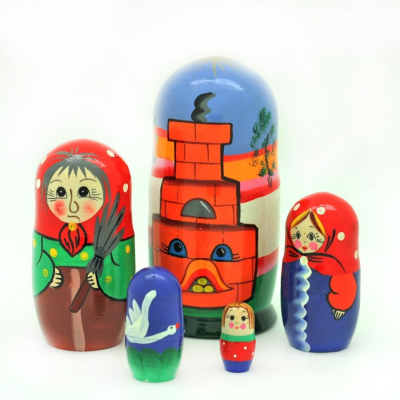 Матрешка "Гуси-лебеди" 5перс.