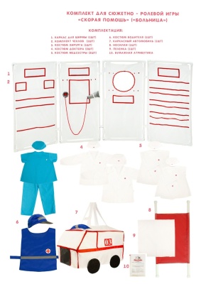 Комплект для сюжетно - ролевой игры "Скорая помощь" ("Больница")
