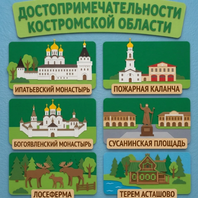 Панно из фетра "Достопримечательности Костромской области"