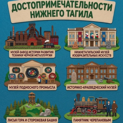 Панно из фетра "Достопримечательности Нижнего Тагила"