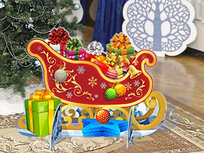 Театральная декорация "Сани красные"