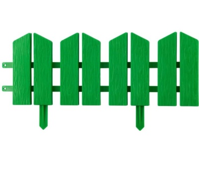 Ограждение декоративное, 16 × 300 см, 5 секций, пластик, зелёный, GRINDA «Летний сад»