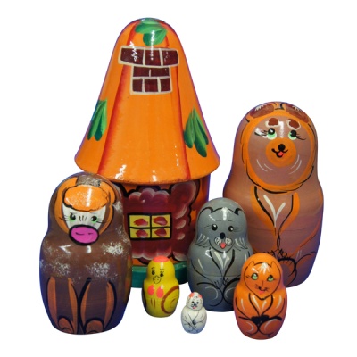 Матрешка Сказка Лубяная избушка ( 7 в 1)  (RNToys)