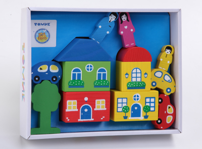 Конструктор Томик "Цветной городок.Синий" 14 дет.
