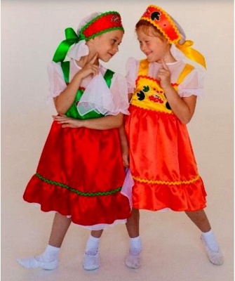 Калинка (нижнее платье + сарафан + кокошник)