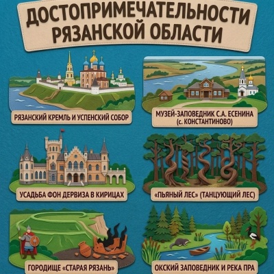 Панно из фетра "Достопримечательности Рязанской области"