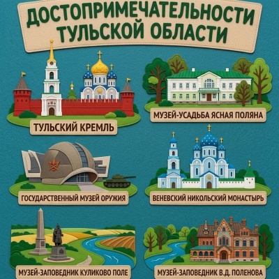 Панно из фетра "Достопримечательности Тульской области"