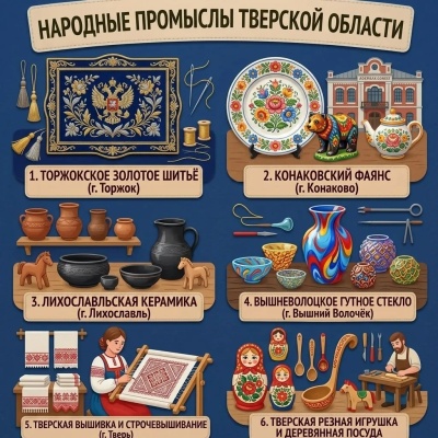 Панно из фетра "Народные промыслы Тверской области"