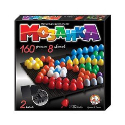 Мозаика 160 шт/20 мм 8 цв. 2 поля (Десятое королевство)