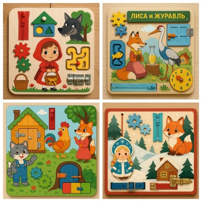 Комплект бизибордов по сказкам №3