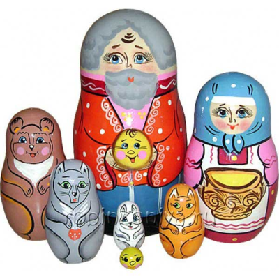 Матрешка "Колобок" 7 перс.