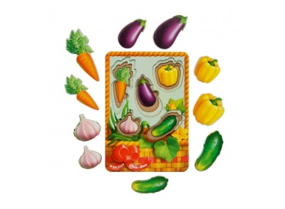Вкладыши больше-меньше Корзинка с овощами-1