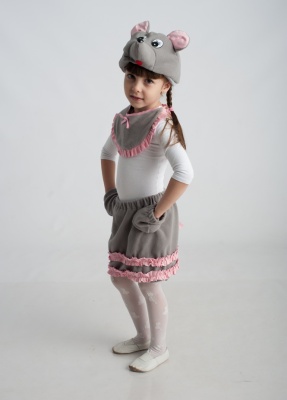 Мышка (шапочка + нагрудник + юбочка с хвостиком)