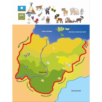 Коврограф из фетра Якутия с куклой